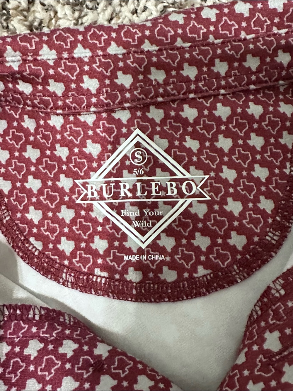 BURLEBO boys Maroon & White Short Sleeve Polo with Geometric Print - Picture 3 of 3
